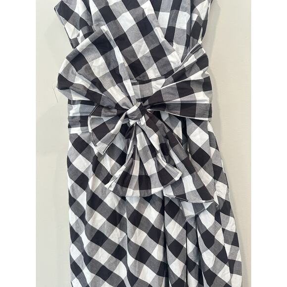 JCREW BLACK GINGHAM POPLIN RUFFLE MIDI DRESS SIZE 0 NWT 2039 - Picture 8 of 9